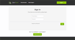 Desktop Screenshot of account.zenprint.com